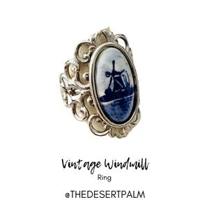 Vintage Blue Windmill Ring 🌬️ | Vintage Statement Ring
